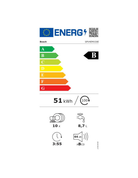 BOSCH SPV4EMX30E ΠΛΗΡ ΕΝΤ ΜΕ ΣΥΡΤΑΡΙ 45cm B class WIFI