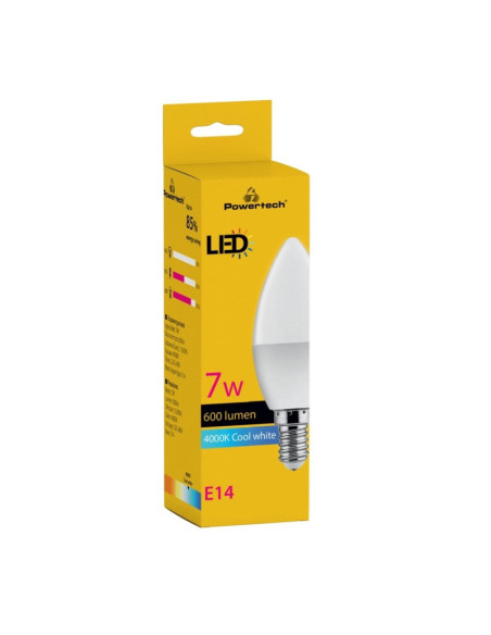 ΛΑΜΠΑ LED POWERTECH CANDLE E14-011 7W,4000K, E14, 600lm